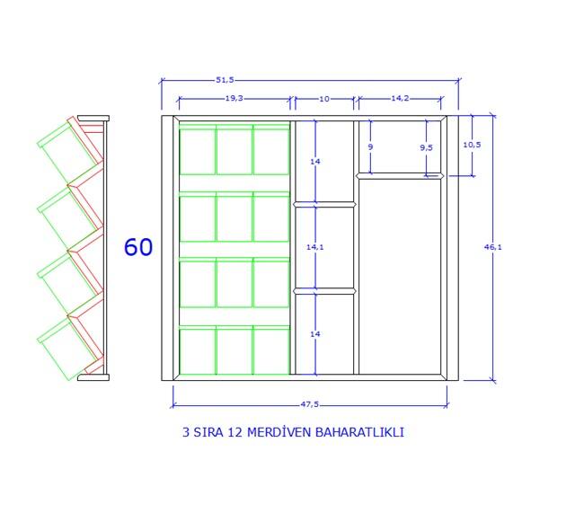 12 li Kayın Fonksiyonel Merdiven Basamak platformlu Kaşıklık - 2