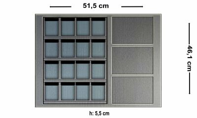 16 lı Antrasit Fonksiyonel Merdiven Basamak platformlu Kaşıklık - 1