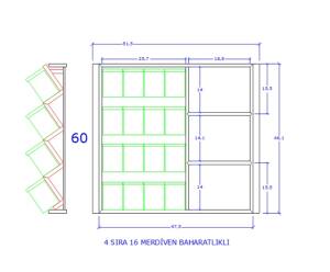 16 lı Kayın Fonksiyonel Merdiven Basamak platformlu Kaşıklık - 4