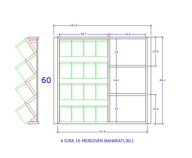 16 lı Kayın Fonksiyonel Merdiven Basamak platformlu Kaşıklık - 4