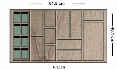 8 li Ceviz Fonksiyonel Merdiven Basamak platformlu Kaşıklık - 1
