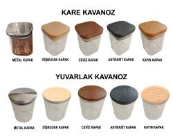9 Adet Bambu Kapaklı Yuvarlak Cam Kavanoz (200ml) - 1